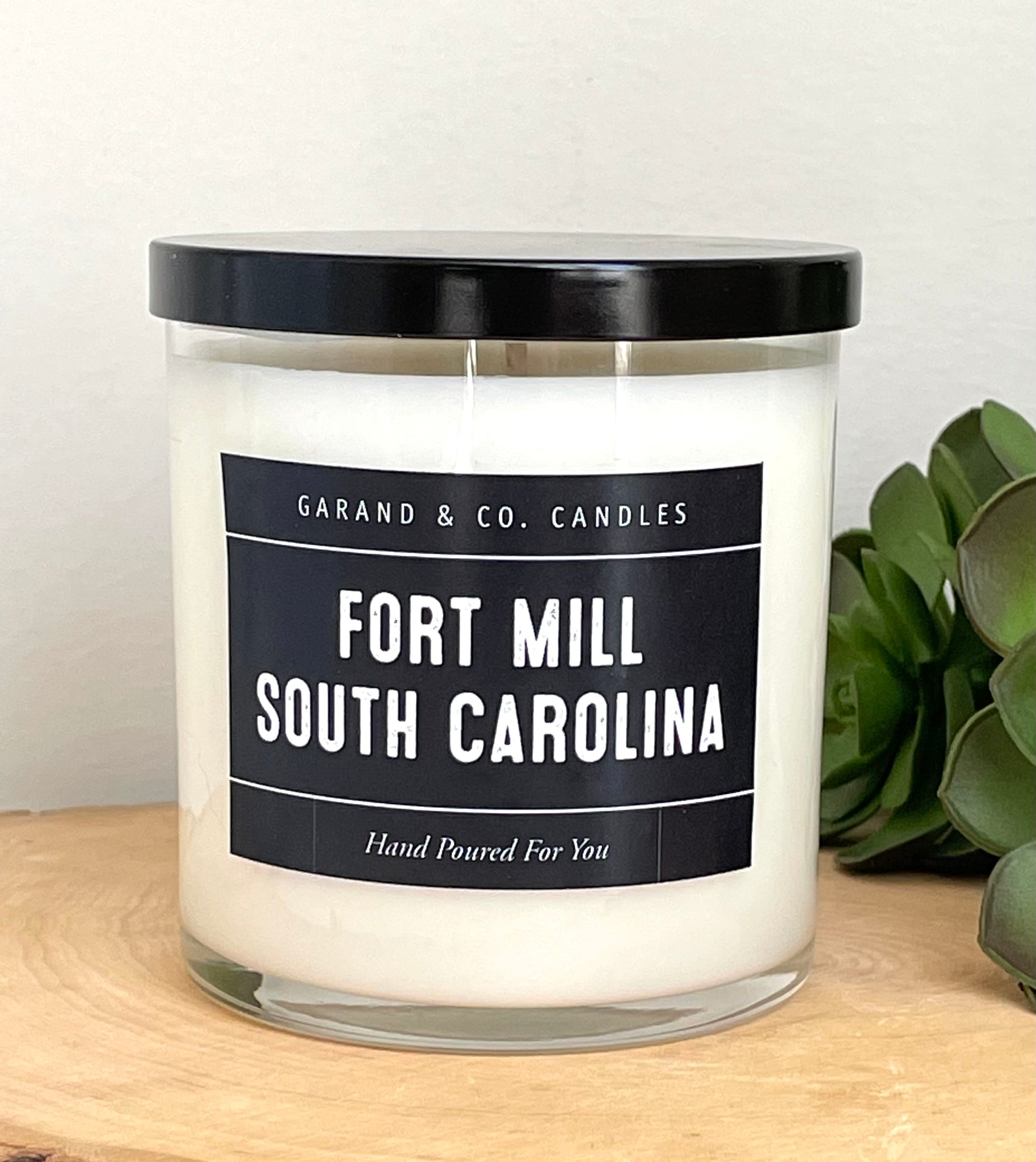12 oz Clear Glass Jar Candle - Fort Mill, South Carolina