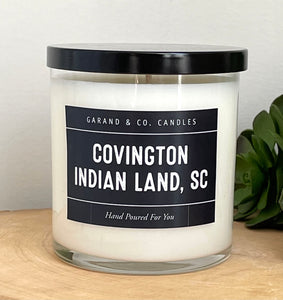 12 oz Clear Glass Jar Candle - Covington Indian Land, SC