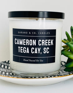 12 oz Clear Glass Jar Candle - Cameron Creek Tega Cay, SC