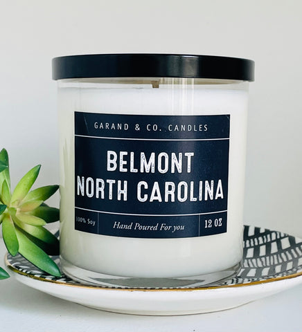 12 oz Clear Glass Jar Candle - Belmont, North Carolina