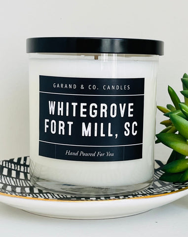 12 oz Clear Glass Jar Candle - Whitegrove - Fort Mill, SC
