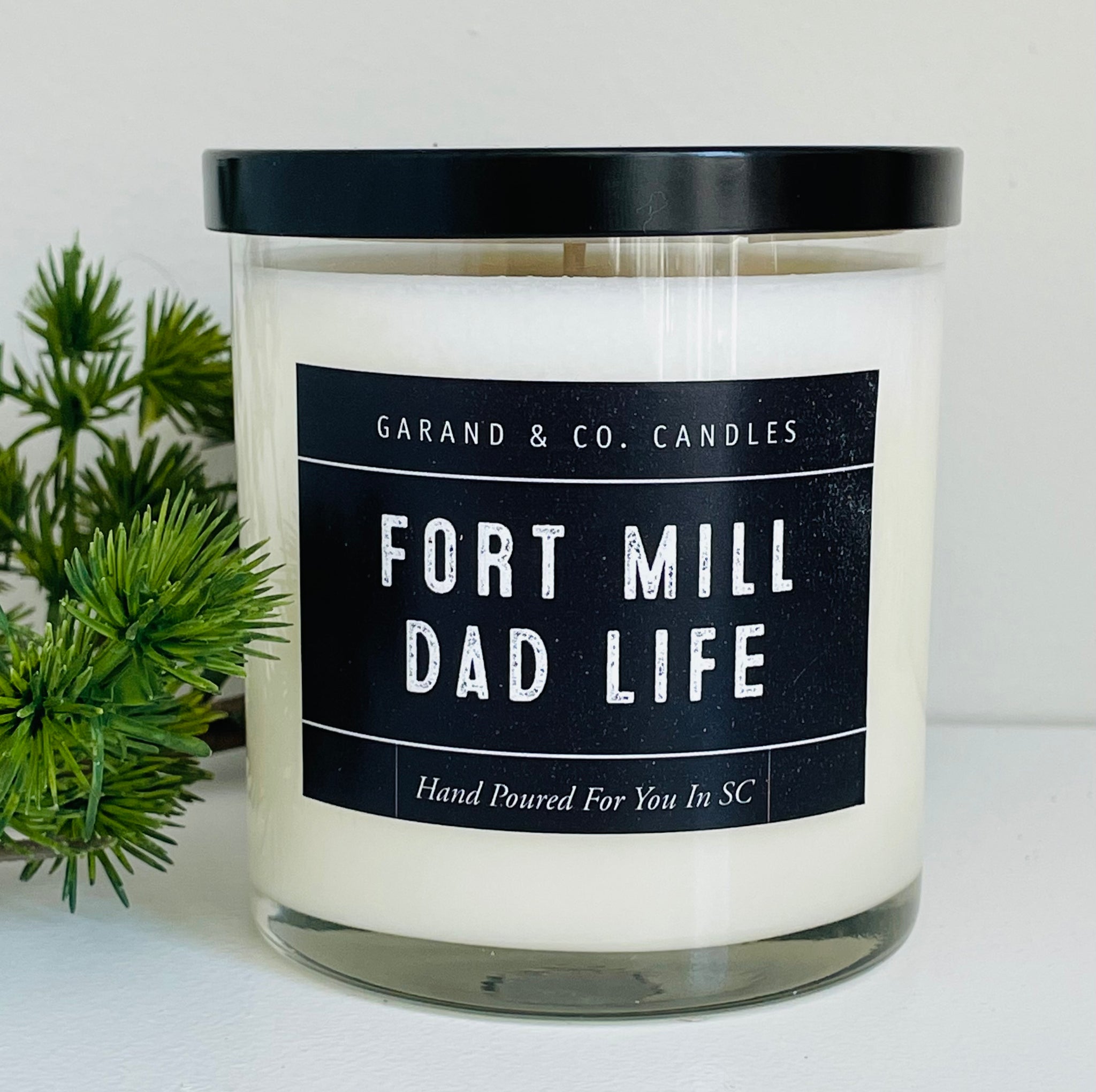 12 oz Clear Glass Jar Candle - Fort Mill Dad Life