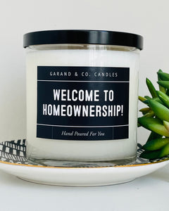 12 oz Clear Glass Jar Candle - Welcome to Homeownership