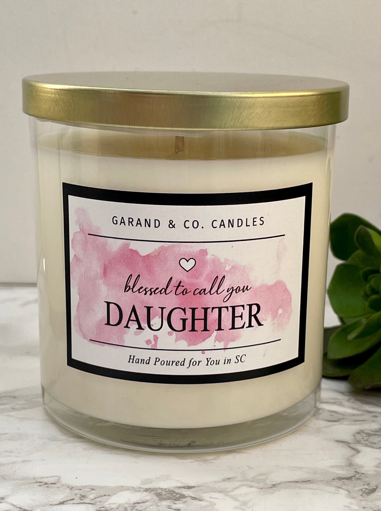 12 oz Clear Glass Jar Candle -  Blessed to Call You Daughter