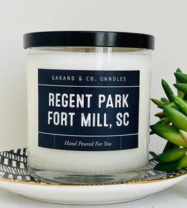 12 oz Clear Glass Jar Candle - Regent Park Fort Mill, SC