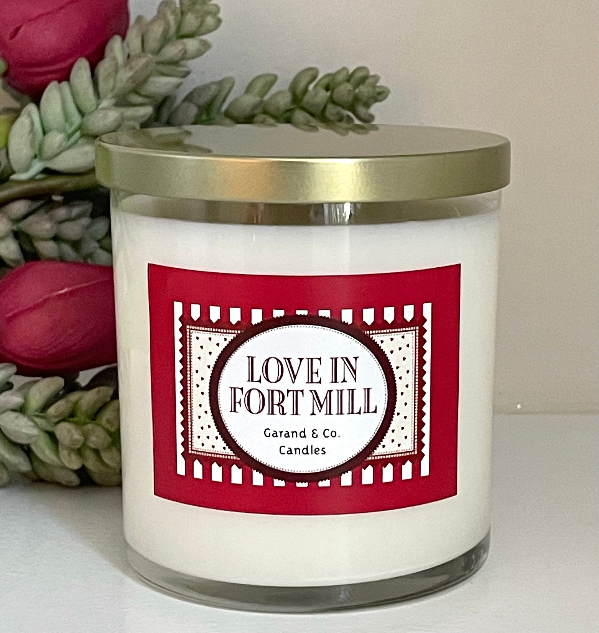 12 oz Clear Glass Jar Candle -  Love In Fort Mill
